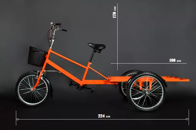 Велосипед трёхколёсный для взрослых,  велорикша. Грузовой велосипед 5