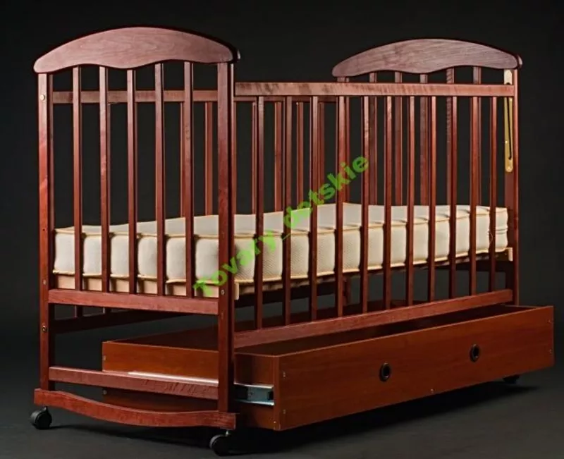 Детские кроватки Наталка с ящиком (ольха,  ясень) оригинал 