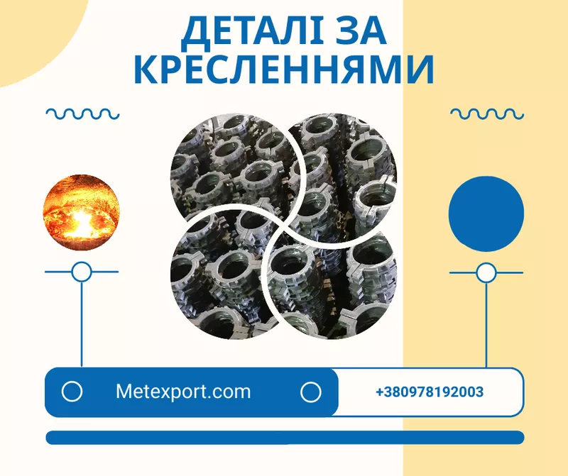 Литі високоякісні деталі,  різного ступеня складності